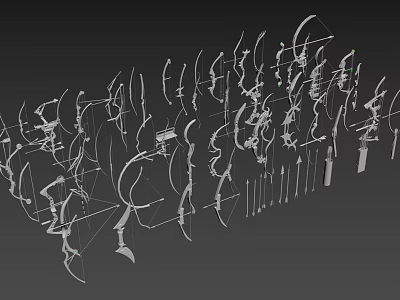 Flowing Abstract Sculpture Carving Design With Metal Curves And Irregular Arrangement 3d model