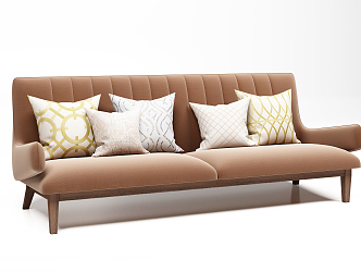 Nordic double sofa three-seat sofa 3d model