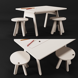 Modern Children's Table and Chair Children's Table and Chair Combination 3d model