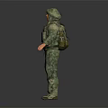 Military Character In Camouflage Uniform With Tactical Vest And Full Body Combat Gear
