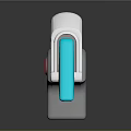Futuristic Sci Fi Weapon With Red Handle White Blue Body And Modern Design