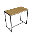 Modern Coffee Table With Wooden Top And Sleek Metal Frame Design