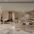 Luxury Modern Jewelry Store Interior with Marble Counter Display Cases and Elegant Lighting