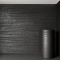 Black Textured Cylindrical Component On Modern Vertical Textured Wall Surface