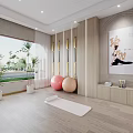 Modern Bright Fitness Studio With Pink Interior And Pilates Reformers