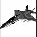 Modern Stealth Fighter Jet 3D Render With Gray Camouflage And Weapon Mounts 3d model