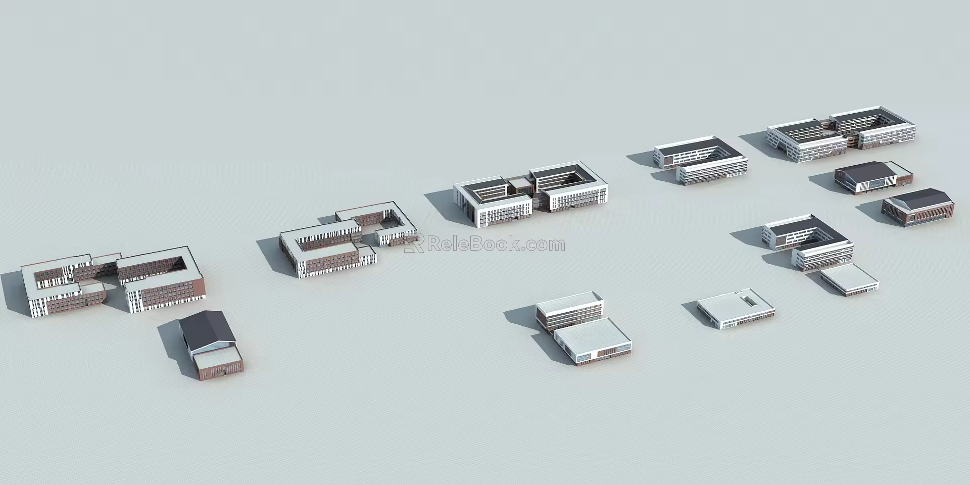 School Building New Chinese Style 3d model