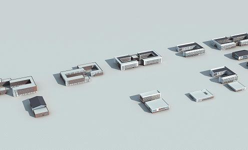 School Building New Chinese Style 3d model