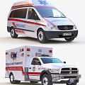 Emergency Ambulance Functional Vehicles Mercedes Dodge For Critical Care Transport With American Flag