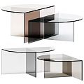 Modern Minimalist Transparent Glass Coffee Tables With Round And Geometric Designs