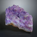 Natural Purple Amethyst Cluster With Glossy Crystal Formation And Sparkling Texture