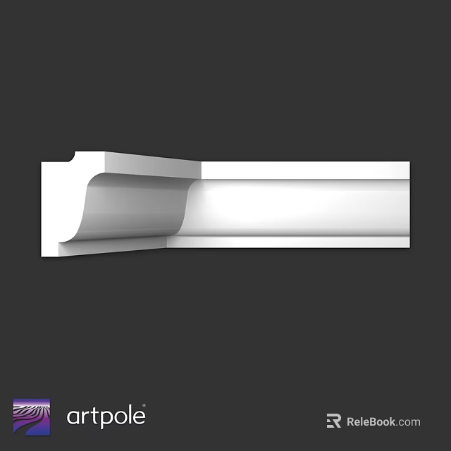 Modern White Decorative Building Component With Curved Design And Smooth Surface 3d model 