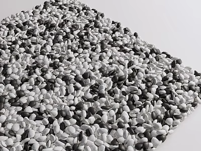 Modern pebbles black and white pebbles 3d model