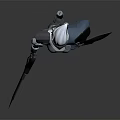 Futuristic Armored Sci Fi Warrior With Insect Inspired Wings And Pink Blade Sword