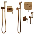 Elegant Modern Shower Faucet Set With Handheld Sprayer Fixed Head And Control Panel