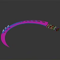 Silver Curved Blade Weapon With Hollow Design And Metal Handle For Combat Use