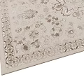 Square Beige Rug With Decorative Floral Pattern And Intricate Border Design 3d model
