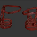 Pair Of Classic Wooden Harness Straps With Traditional Craft Structure Design