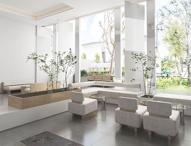 Modern LAB Reception Area 3d model