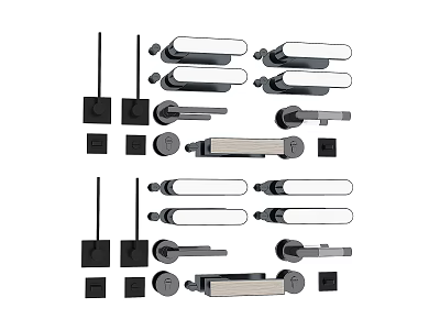 Various Modern Door Handles Collection With Different Styles And Designs 3d model