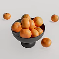 Ceramic Bowl Filled With Fresh Orange Fruits And Scattered Around On Light Background