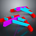 Colorful Red Blue Purple Modern Geometric Living Supplies With Interlocking Design For Home Decor