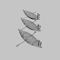 Two Handcrafted Wooden Boats With Oars And Detailed Wooden Supports