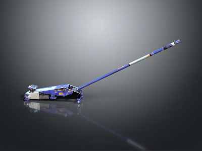 Blue And White Telescopic Mechanical Device With Wheel Base And Metal Structure 3d model