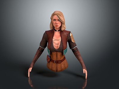 Lady Soldier Female Detective Female Hit Warrior Samurai Soldier Detective Agent Hit 3d model