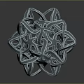 Artistic Silver Furniture Decorative Piece With Intertwined Metal Rings Spherical Structure