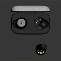 Sleek Modern Wireless Earbuds With Open Charging Case And Silver Black Design 3d model