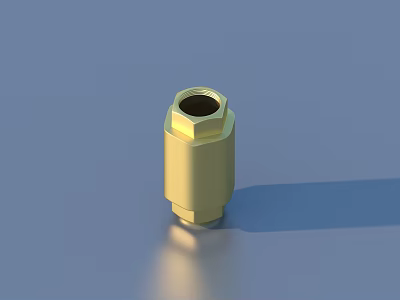 Golden Hexagonal Metal Fitting With Shiny Surface And Industrial Application 3d model