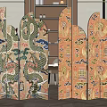 New Chinese-style screen partition combination 3d model