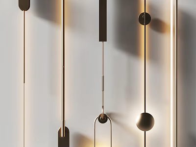 Modern Sleek Wall Lamps With Minimalist Metal Structures And Spherical Shades For Interior Lighting 3d model