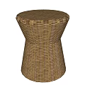Natural Wicker Round Side Table With Simple Design For Home Decor Accent