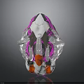 Futuristic Astronaut Helmet Design For Space Exploration With White Pink Orange Accents And Transparent Parts