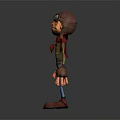Cartoon Pilot Character With Brown Flight Cap Goggles Red Scarf Blue Pants And Brown Shoes