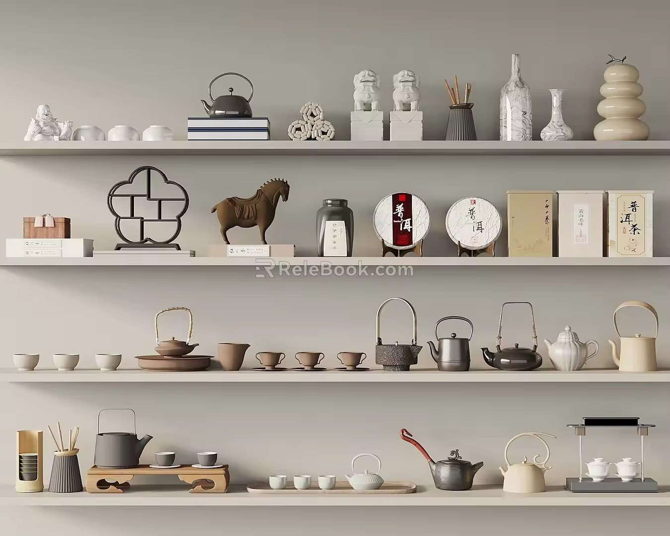 New Chinese Tea Set 3d model