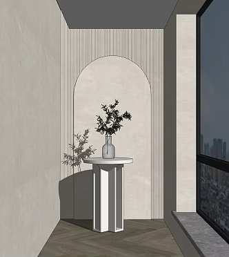 Modern End Desk 3d model