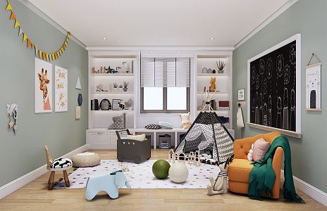 Modern recreation room children's toy room 3d model