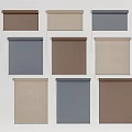 Stylish Roller Blinds Collection Showcasing Multiple Neutral Colors And Textured Fabrics 3d model