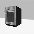 Modern Single Door Glass Door Refrigerator Freezer In Black And Silver