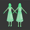 Two Women In White Dresses Holding Hands Against White Background