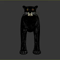 Black Panther Standing Majestically On Gray Background With Soft Studio Lighting 3d model