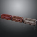 Three Stylish Tufted Sofas In Red Brown And Beige Colors For Living Room