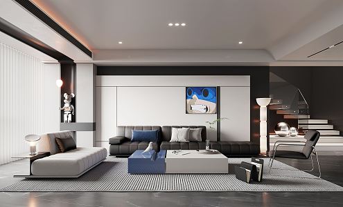 modern living room 3d model