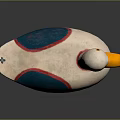 White Toy Duck With Blue Wings Red Trim And Yellow Beak For Kids Room Decoration
