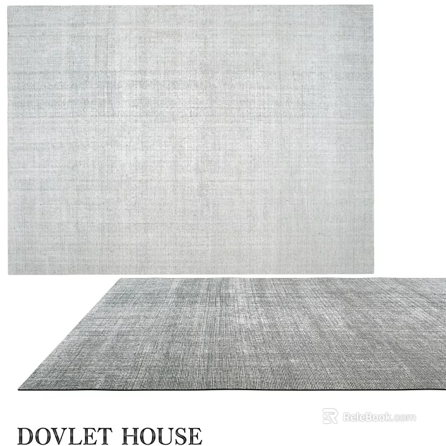 Light Gray Square Rug With Woven Textured Design For Modern Interior Spaces 3d model 