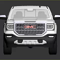 White GMC Crew Cab Pickup Truck With Chrome Grille And Side Steps