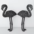 Pair of Flamingo Shaped Shrubs As Decorative Garden Sculptures For Outdoor Spaces
